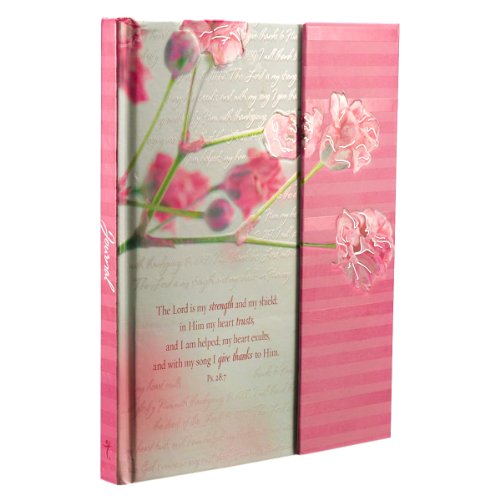 9781432110376: Journal Hardcover Flap Pink Flower Strength & Shield