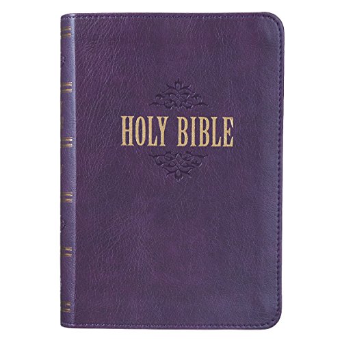 Beispielbild fr KJV Holy Bible, Large Print Compact Bible, Purple Faux Leather Bible w/Ribbon Marker, Red Letter Edition, King James Version zum Verkauf von GF Books, Inc.