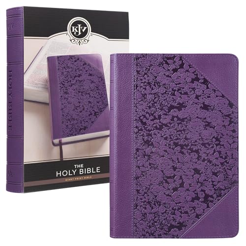 Stock image for KJV Holy Bible, Giant Print Standard Size Faux Leather Red Letter Edition - Ribbon Marker, King James Version, Purple Two-tone for sale by Orion Tech