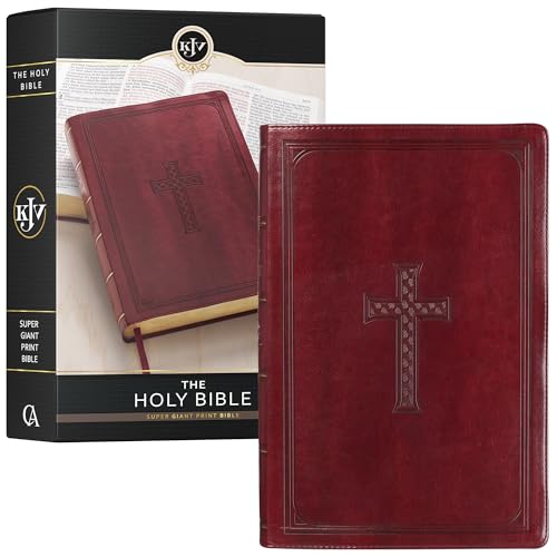 Stock image for KJV Holy Bible, Super Giant Print Faux Leather Red Letter Edition - Thumb Index & Ribbon Marker, King James Version, Burgundy for sale by HPB-Diamond