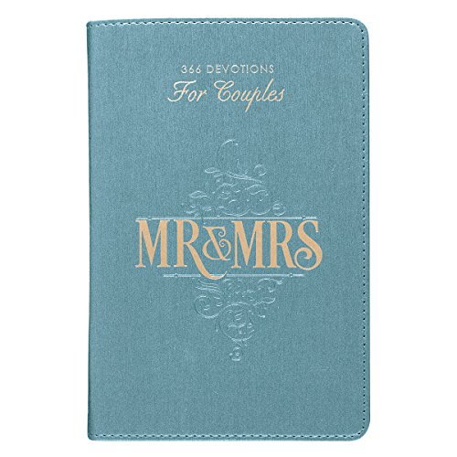 

Mr. & Mrs. 366 Devotions for Couples Enrich Your Marriage and Relationship Blue Faux Leather Flexcover Devotional Gift Book w/ Ribbon Marker