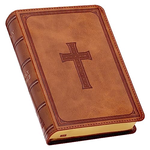 Beispielbild fr KJV Holy Bible, Large Print Compact, Saddle Tan Faux Leather w/Ribbon Marker, Red Letter, King James Version zum Verkauf von HPB-Emerald