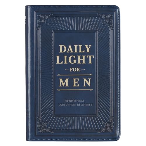 Stock image for Daily Light For Men Classic Collection of Devotional Scripture Readings from ESV Bible - Navy Faux Leather Flexcover Gift Book for Men w/Ribbon Marker, Gilt-edge Pages for sale by -OnTimeBooks-