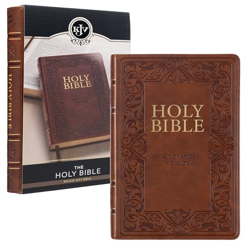 Beispielbild fr KJV Holy Bible, Standard Size Faux Leather Red Letter Edition Thumb Index & Ribbon Marker, King James Version, Medium Brown zum Verkauf von BooksRun
