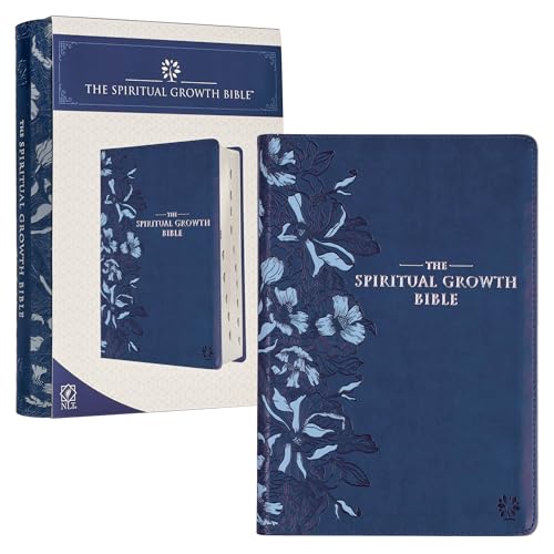 Stock image for The Spiritual Growth Bible, Study Bible, NLT - New Living Translation Holy Bible, Faux Leather, Navy for sale by GF Books, Inc.