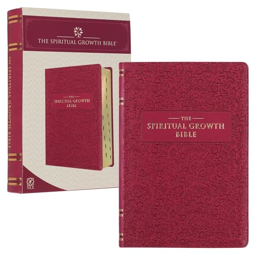 Stock image for The Spiritual Growth Bible, Study Bible, NLT - New Living Translation Holy Bible, Faux Leather, Berry for sale by GF Books, Inc.