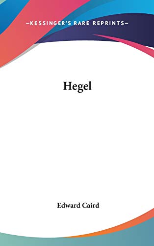 Hegel (9781432606787) by Caird, Edward