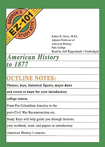 Stock image for American History to 1877 (Barron's EZ-101 Study Keys) for sale by SecondSale