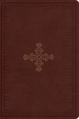 Beispielbild fr Holy Bible: English Standard Version, Deep Brown, TruTone, Ornate Cross Design, Personal Size, Study zum Verkauf von BookHolders