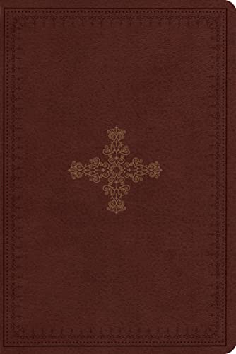 Stock image for Holy Bible: English Standard Version, Deep Brown, TruTone, Ornate Cross Design, Personal Size, Study for sale by BookHolders