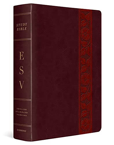 9781433545177: ESV Study Bible, Large Print: English Standard Version Mahogany Trutone Trellis Design