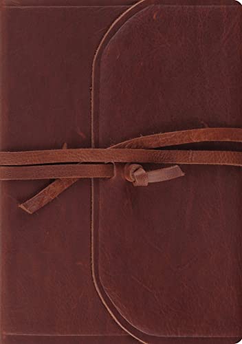 9781433552762: Holy Bible: English Standard Bible, Brown, Flap With Strap, Natural Leather, Journaling Bible, Interleaved Edition