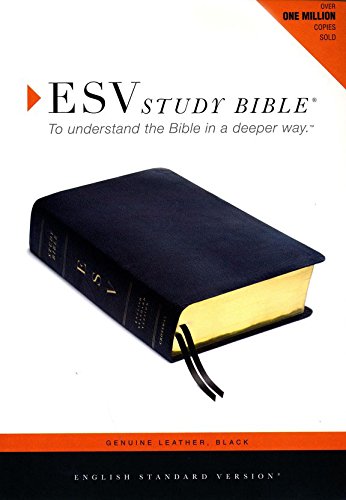 Stock image for ESV Study Bible, Black Genuine Leather with Thumb Index for sale by Zoom Books Company