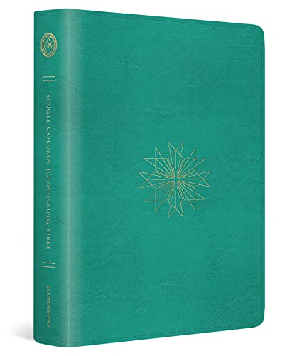 Stock image for Holy Bible: English Standard Version Single Column Journaling Bible, Teal, Resplendent Cross Design, Trutone for sale by Revaluation Books