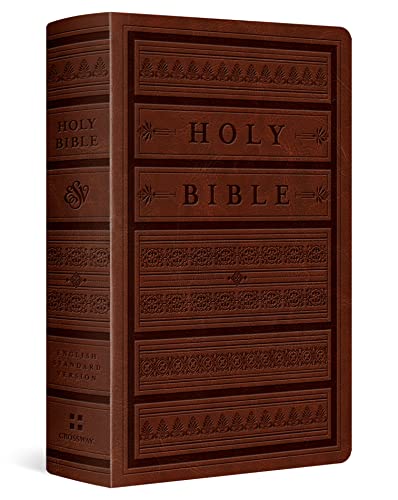 Stock image for Holy Bible: English Standard Version Personal Size Bible, Brown, Engraved Mantel Design, Trutone for sale by Revaluation Books