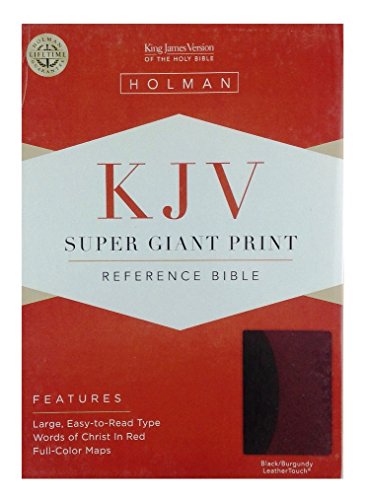 Stock image for KJV Super Giant Print Reference Bible, Black/Burgundy Simulated Leather for sale by Krak Dogz Distributions LLC