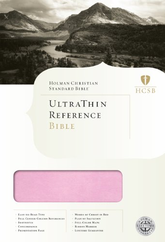 Stock image for HCSB Ultrathin Reference Bible, Pink/Brown LeatherTouch for sale by Goodwill Books