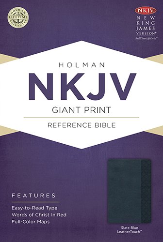 9781433604898: The Holy Bible: New King James Version Giant Print Reference Bible, Slate Blue, Leathertouch