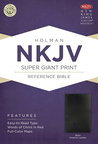 Imagen de archivo de NKJV Super Giant Print Reference Bible, Black Imitation Leather a la venta por Wizard Books