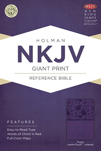 Beispielbild fr NKJV Giant Print Reference Bible, Purple LeatherTouch Indexed zum Verkauf von Books Unplugged