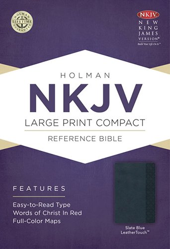 9781433605017: NKJV Large Print Compact Reference Bible, Slate Blue Leather