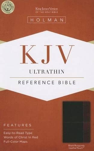 9781433605321: KJV Ultrathin Reference Bible, Black/Burgundy Leathertouch