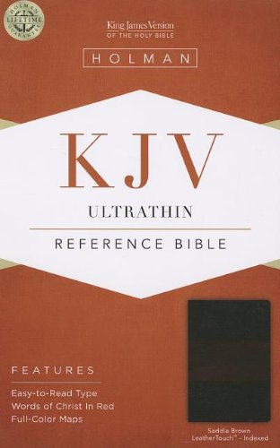 Beispielbild fr KJV Ultrathin Reference Bible, Saddle Brown LeatherTouch Indexed zum Verkauf von Swan Trading Company