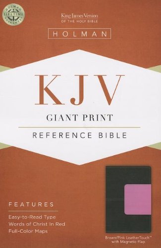 9781433605611: Holy Bible: King James Version, Brown/Pink, LeatherTouch With Magnetic Flap, Giant Print, Reference