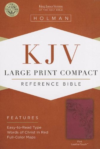 Stock image for KJV Large Print Compact Reference Bible, Pink LeatherTouch for sale by Books Unplugged