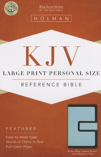 9781433606106: KJV Large Print Personal Size Reference Bible, Brown/Blue