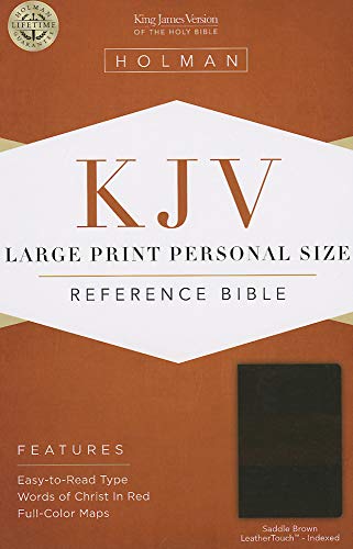 KJV Large Print Personal Size Reference Bible-Saddle Brn LeatherTouch Index