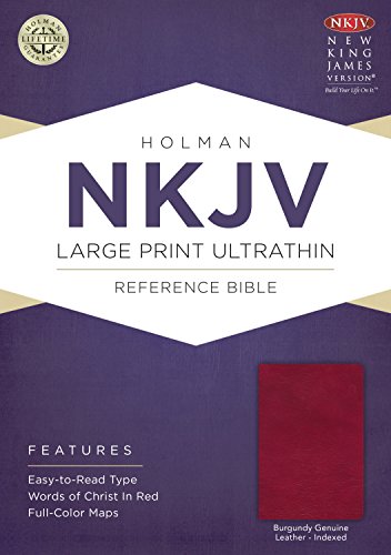 9781433606847: NKJV Large Print Ultrathin Reference Bible, Burgundy Genuine Leather with Thumb Index & Ribbon Marker