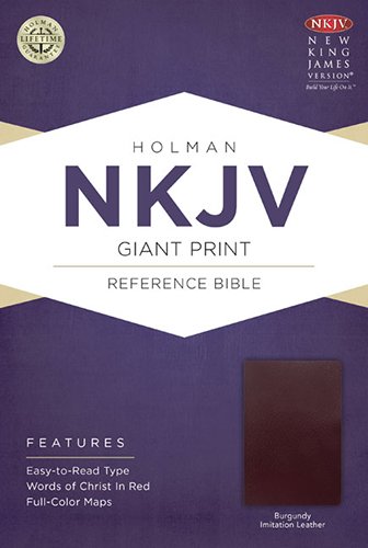 Imagen de archivo de NKJV Giant Print Reference Bible, Burgundy Imitation Leather a la venta por Save With Sam