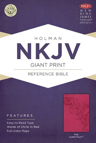 Beispielbild fr NKJV Giant Print Reference Bible, Pink LeatherTouch zum Verkauf von Save With Sam