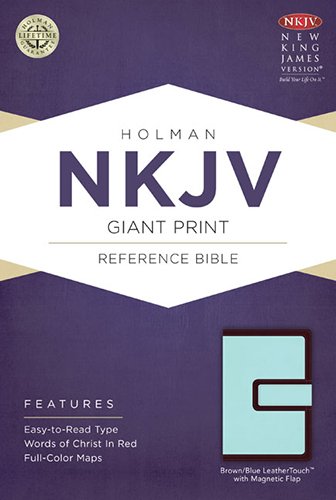 9781433613401: NKJV Giant Print Reference Bible, Brown/Blue Leathertouch