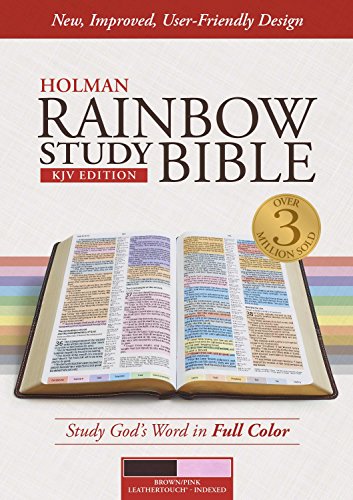 9781433613609: Holy Bible: King James Version, Rainbow Study Bible, Leathertouch, Brown / Pink