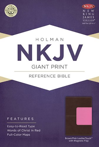 9781433614019: NKJV Giant Print Reference Bible, Brown/Pink Leathertouch