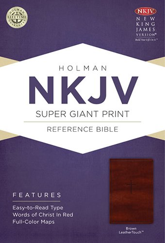 9781433614071: NKJV Super Giant Print Reference Bible, Brown LeatherTouch