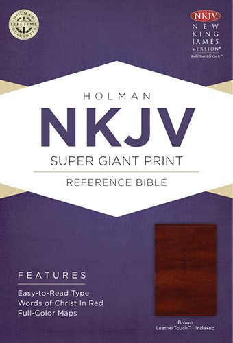 9781433614088: Holy Bible: New King James Version Super Giant Print Reference Bible, Brown, Leathertouch