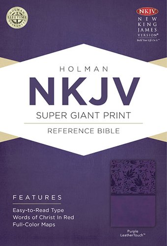 NKJV Super Giant Print Reference Bible-Purple LeatherTouch