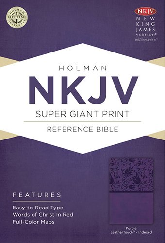 9781433614163: NKJV Super Giant Print Reference Bible, Purple LeatherTouch Indexed