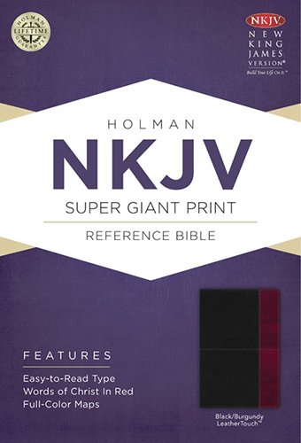 9781433614194: Holy Bible: New King James Version Super Giant Print Reference Bible, Black/Burgundy, Leathertouch