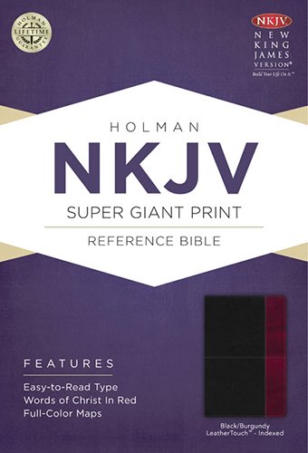 9781433614200: NKJV Super Giant Print Reference Bible, Black/Burgundy