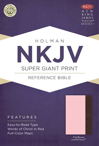 9781433614255: The Holy Bible: New King James Version Super Giant Print Reference Bible, Pink/Brown, Leathertouch