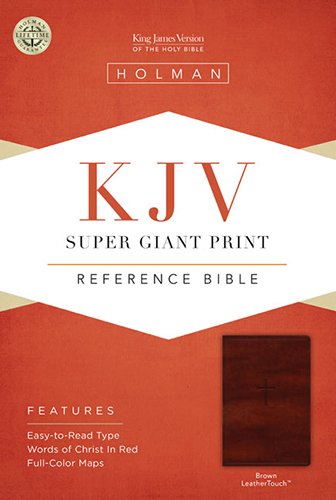 Stock image for KJV Super Giant Print Reference Bible, Brown LeatherTouch for sale by Spike706