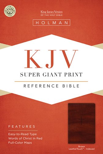 9781433614477: KJV Super Giant Print Reference Bible, Brown LeatherTouch, Indexed, Red Letter, Pure Cambridge Text, Presentation Page, Cross-References, Full-Color Maps, Easy-to-Read Bible MCM Type