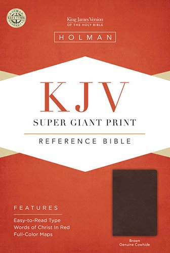 9781433614569: The Holy Bible: King James Version, Brown, Genuine Cowhide, Holman Reference, Super Giant Print Bible