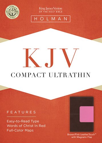 Beispielbild fr KJV Compact Ultrathin Bible, Brown/Pink LeatherTouch with Magnetic Flap zum Verkauf von Sugarhouse Book Works, LLC