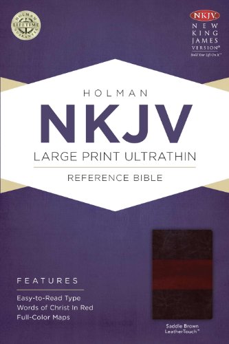 9781433614996: NKJV Large Print Ultrathin Reference Bible, Saddle Brown LeatherTouch