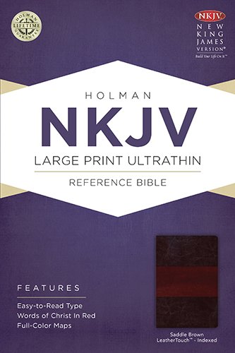 9781433615009: NKJV Large Print Ultrathin Reference Bible, Saddle Brown